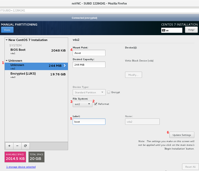 Instal dan Atur CentOS 7 untuk Membuka Kunci LVM dari Jauh pada Enkripsi Disk LUKS Menggunakan SSH