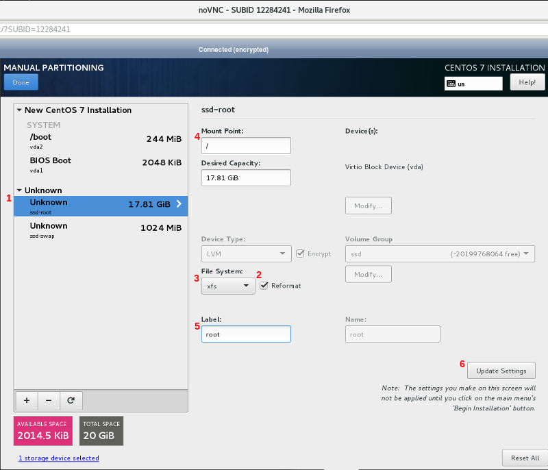 Instal dan Atur CentOS 7 untuk Membuka Kunci LVM dari Jauh pada Enkripsi Disk LUKS Menggunakan SSH