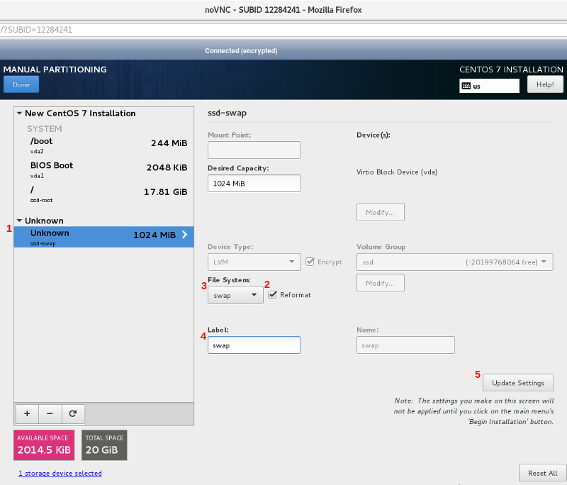 Instal dan Atur CentOS 7 untuk Membuka Kunci LVM dari Jauh pada Enkripsi Disk LUKS Menggunakan SSH