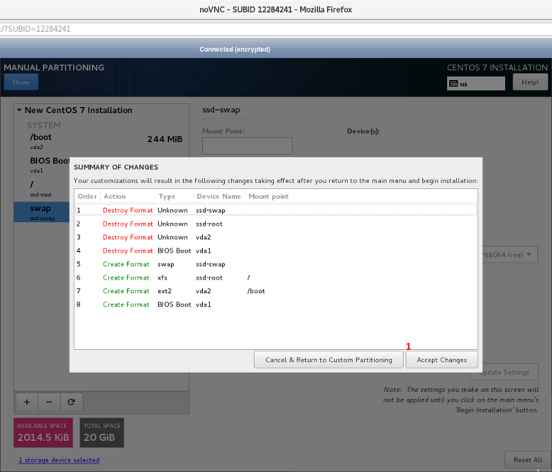 Instal dan Atur CentOS 7 untuk Membuka Kunci LVM dari Jauh pada Enkripsi Disk LUKS Menggunakan SSH