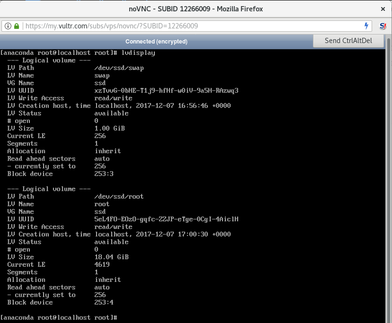 Installeer en stel CentOS 7 in om LVM op afstand te ontgrendelen op LUKS-schijfversleuteling met SSH