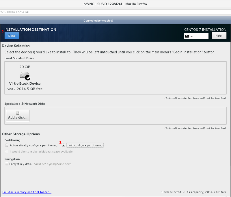 CentOS 7 را نصب و راه اندازی کنید تا از راه دور قفل LVM را روی رمزگذاری دیسک های LUKS با استفاده از SSH باز کنید