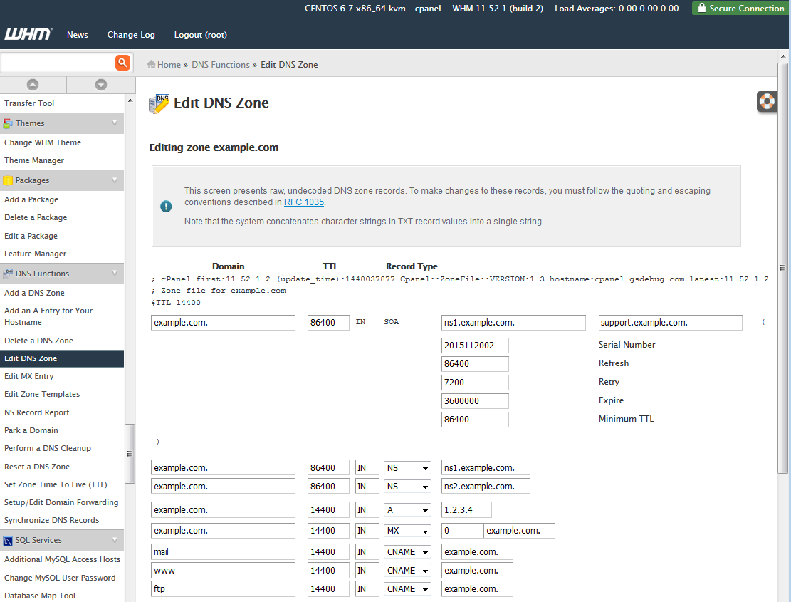 Cum să adăugați o zonă DNS în cPanel / WHM