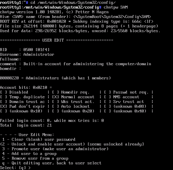 Restablecer contraseña de administrador de Windows Server