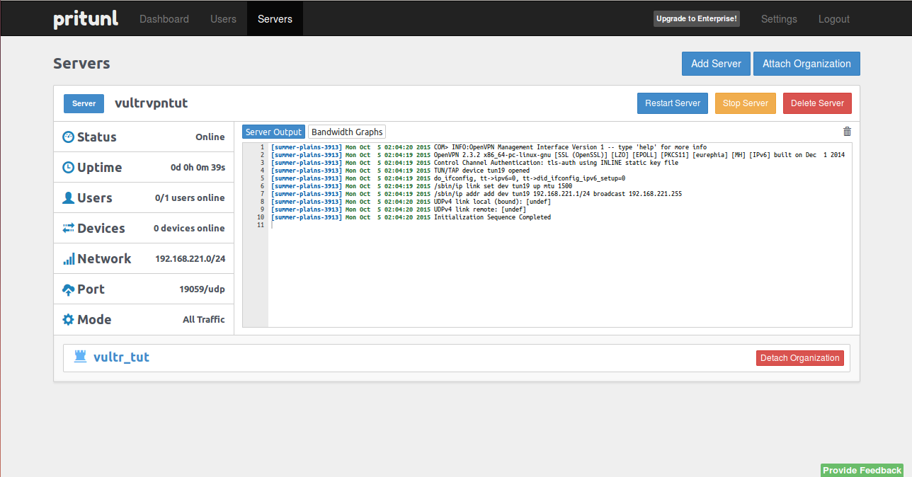 在Ubuntu 14.04上使用Pritunl设置VPN服务器