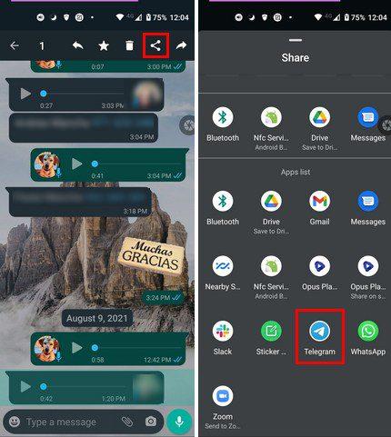 Come inviare messaggi audio WhatsApp a Telegram