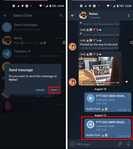 Comment envoyer des messages audio WhatsApp à Telegram