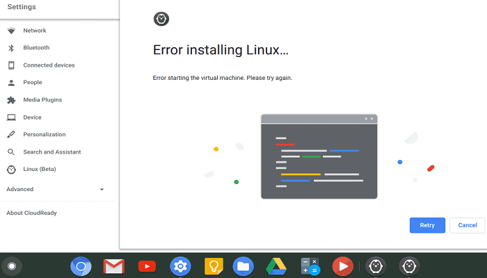 แก้ไข Chromebook “ข้อผิดพลาดในการติดตั้ง Linux” Beta