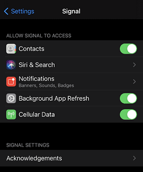 Sửa lỗi ứng dụng tín hiệu không hoạt động trên iPhone