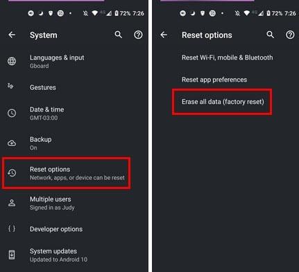 Correzione di linee verticali o orizzontali sullo schermo di Android