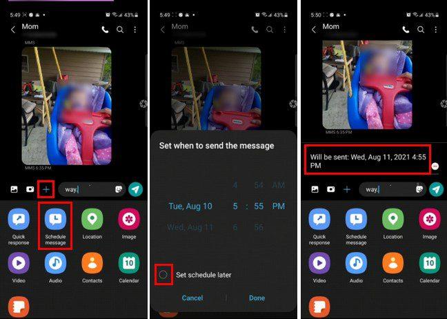 Làm thế nào để lên lịch một tin nhắn văn bản cho sau - Galaxy S21
