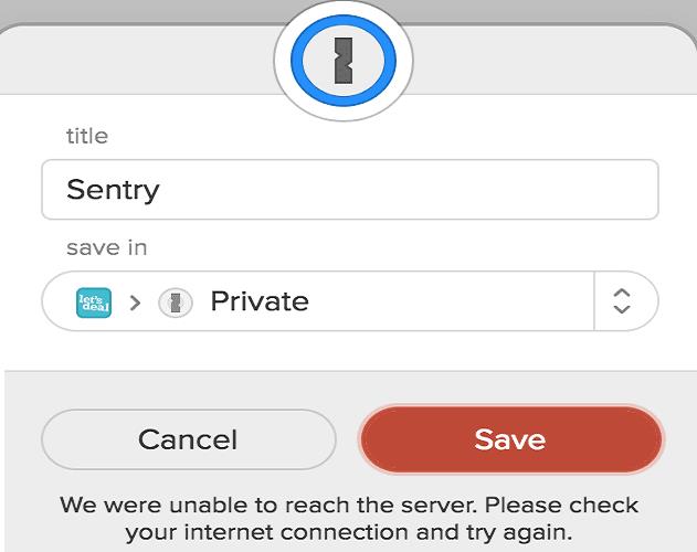 1Password: non siamo riusciti a raggiungere il server