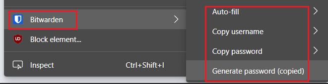 Bitwarden: Cách tắt tùy chọn menu ngữ cảnh