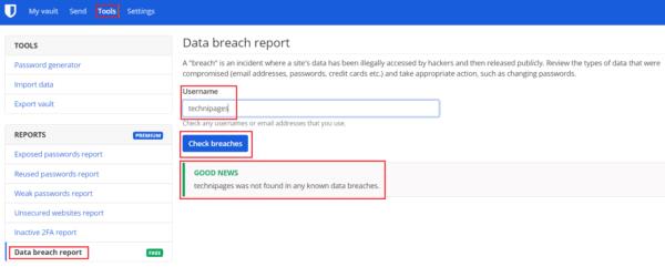 Bitwarden: Cara Memeriksa Apakah Nama Pengguna Anda Merupakan Bagian dari Pelanggaran Data