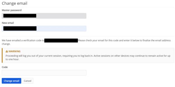 Bitwarden: چگونه آدرس ایمیل خود را تغییر دهید
