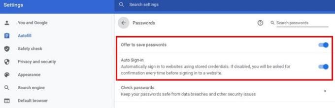 Impedisci a Chrome di chiedere di salvare una password