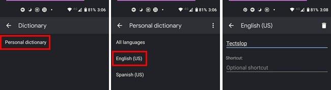 Adicione uma nova palavra ao dicionário do seu teclado - Android