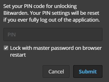 Bitwarden：PINまたは生体認証を使用してブラウザ拡張機能のロックを解除する方法
