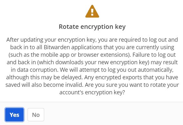 Bitwarden: Cách xoay vòng an toàn khóa mã hóa tài khoản của bạn khi cập nhật mật khẩu chính của bạn