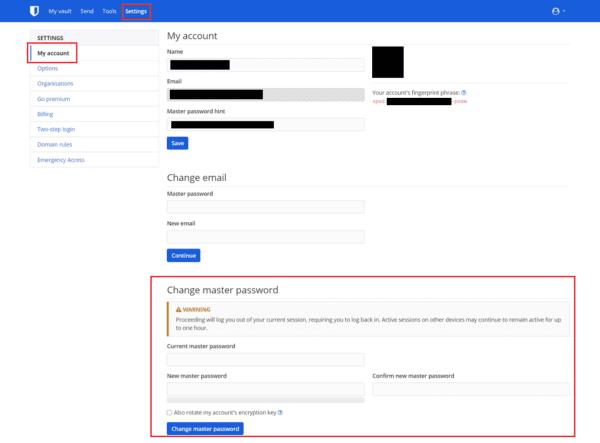 Bitwarden: come ruotare in sicurezza la chiave di crittografia del tuo account durante l'aggiornamento della password principale