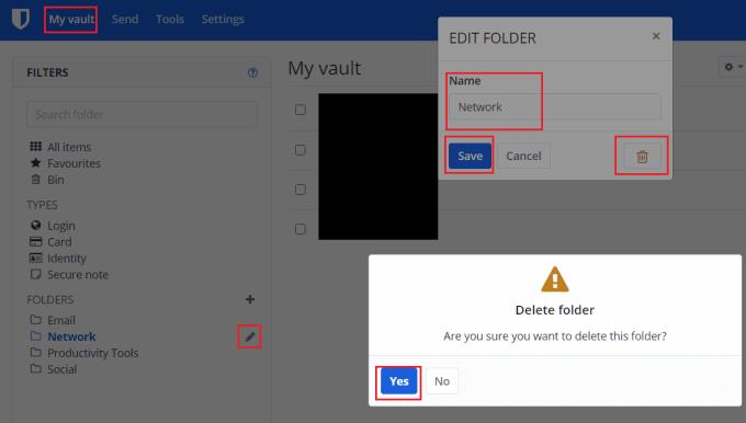Bitwarden: Cách chỉnh sửa hoặc xóa thư mục