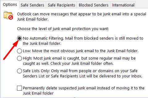 So deaktivieren Sie den Junk-E-Mail-Filter von Outlook