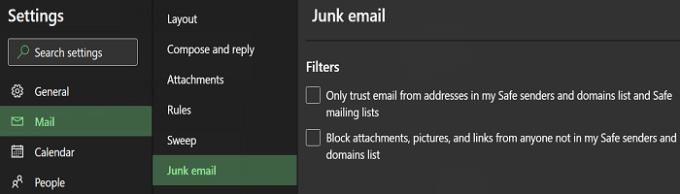 Cómo desactivar el filtro de correo electrónico no deseado de Outlook