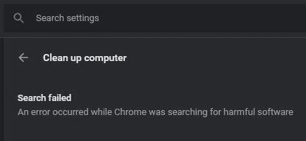 Chrome-fouten oplossen tijdens het zoeken naar schadelijke software