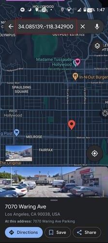 Googleマップ：場所の座標を見つける方法