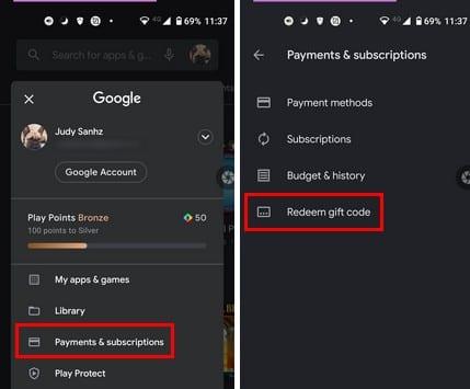 Cách đổi thẻ quà tặng trên Google Play