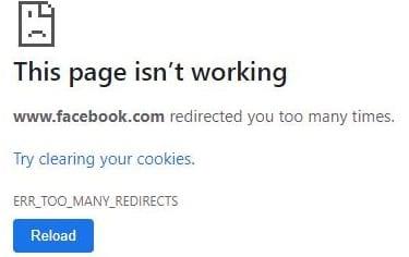 Corrigir o erro de negócios do Facebook “Muitos redirecionamentos”