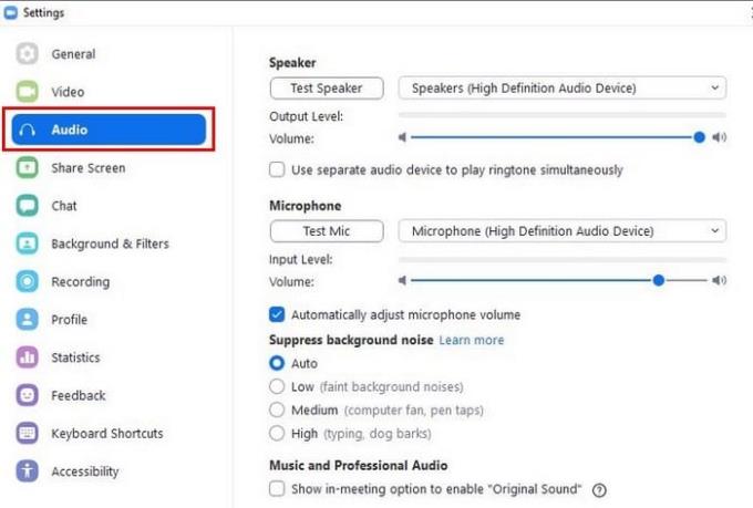 Come personalizzare l'audio per le riunioni Zoom