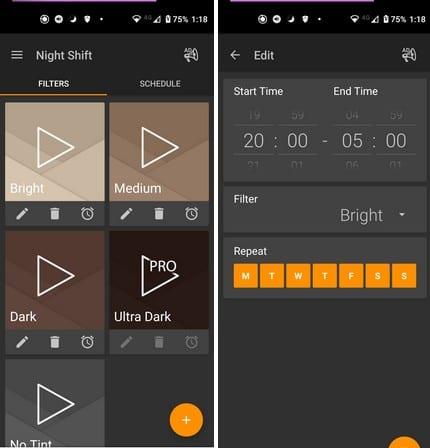 5 applicazioni indispensabili per il filtro della luce blu per Android