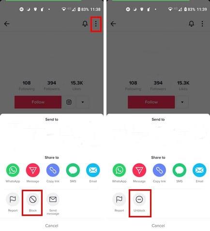 Come bloccare rapidamente qualcuno su Tiktok