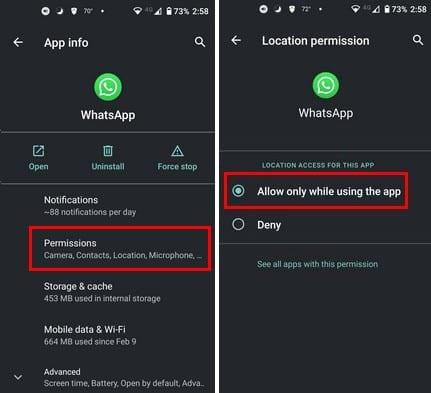 Como dar permissão temporária aos apps