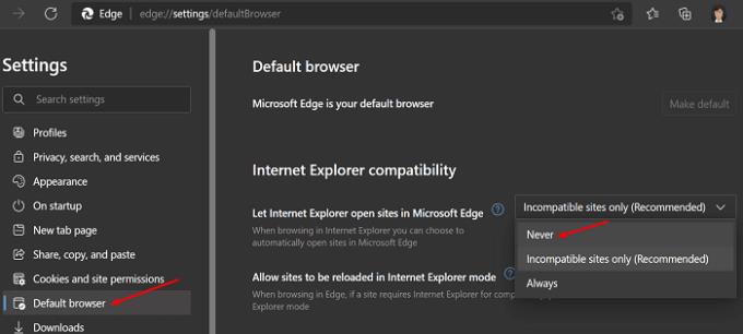 Stop Internet Explorer-omleidingen naar Microsoft Edge