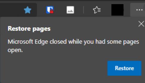 Comment désactiver l'invite de restauration des pages dans Microsoft Edge