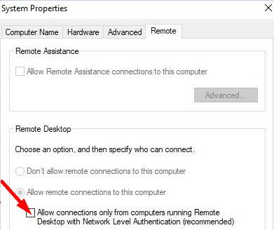 Fix Windows 10 Remote Desktop Authentication-fouten