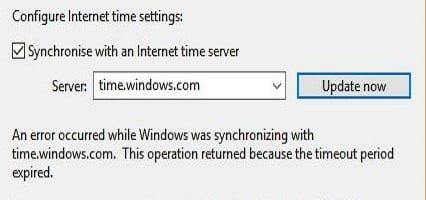Khắc phục: Windows 10 sẽ không đồng bộ hóa với time.windows.com