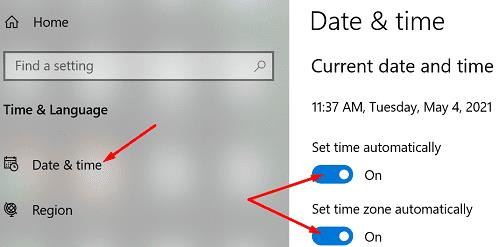 Khắc phục: Windows 10 sẽ không đồng bộ hóa với time.windows.com