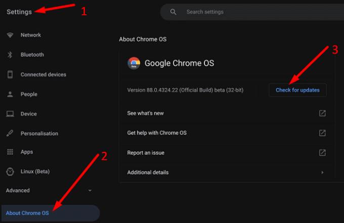 Correção: o Chromebook não se conecta a dispositivos Bluetooth