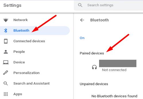 Correção: o Chromebook não se conecta a dispositivos Bluetooth
