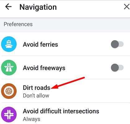 Cómo evitar las carreteras de tierra en Waze