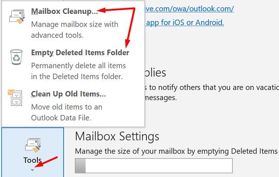 O que fazer se você não conseguir excluir mensagens do Outlook