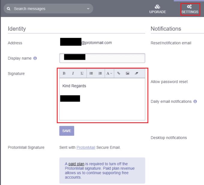 Protonmail : Comment ajouter une signature personnalisée