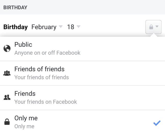 Facebookが私の誕生日を発表するのを止める方法