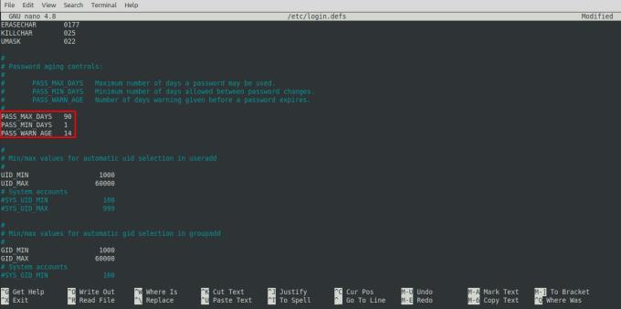 Linux: de standaardinstellingen voor wachtwoordveroudering voor nieuwe accounts configureren