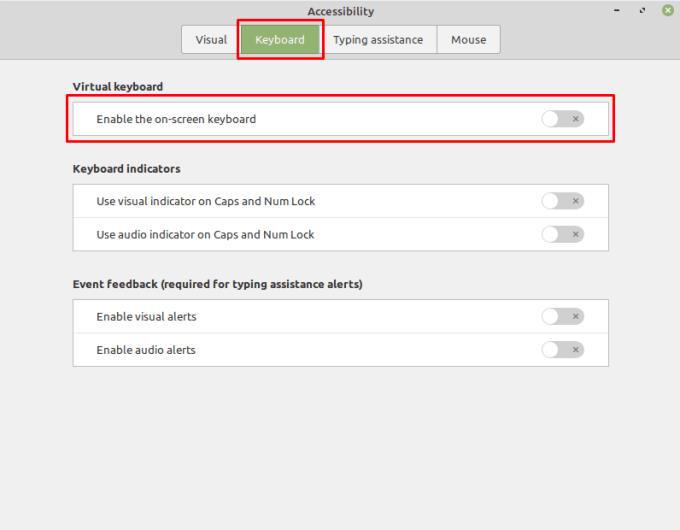 Linux Mint：オンスクリーンキーボードを有効にする方法