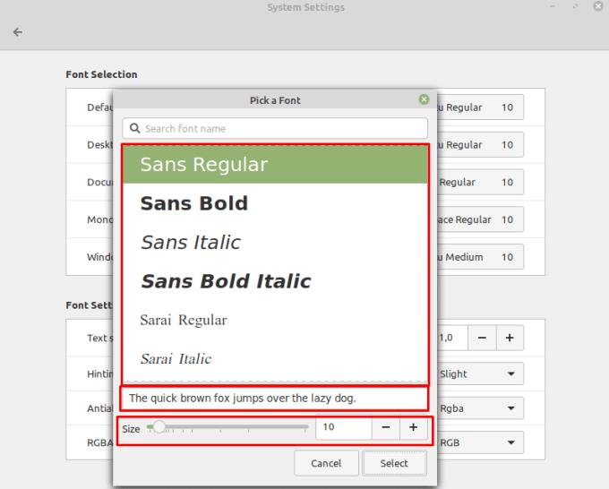 Linux Mint: come modificare i caratteri predefiniti e il dimensionamento dei caratteri