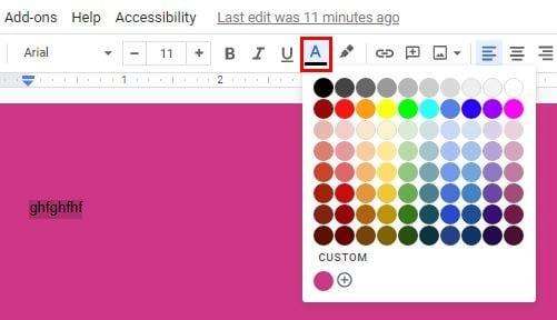 Googleドキュメント：テキストとページの色を変更する方法